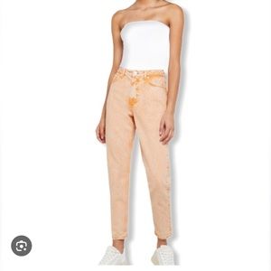 NWOT Topshop acid wash orange mom jeans